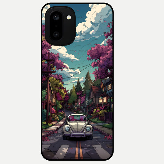  Vintage Street Drive Glass Case For Oneplus 15R back cover – full design glossy printed glass finish