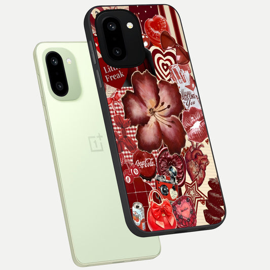  Aesthetic Little Freak phone case For Oneplus 15R showing premium glass back cover with detailed artwork