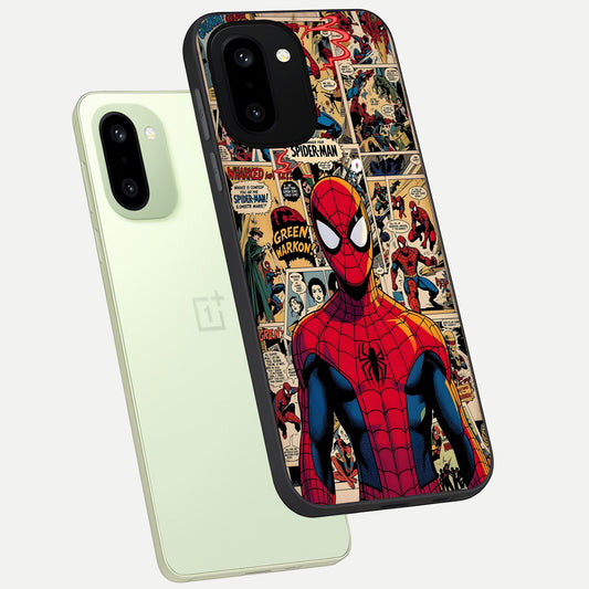 Aesthetic Spider phone case For Oneplus 15R showing premium glass back cover with detailed artwork