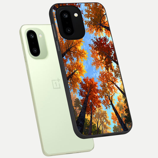  Autumn Sky Rise phone case For Oneplus 15R showing premium glass back cover with detailed artwork