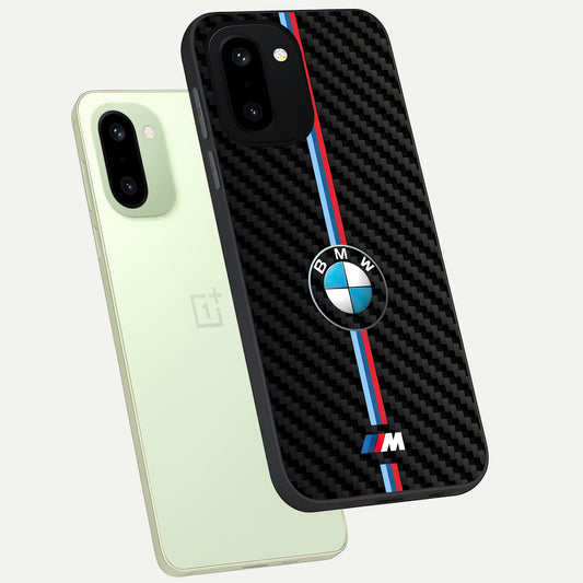  BMW Pattern phone case For Oneplus 15R showing premium glass back cover with detailed artwork
