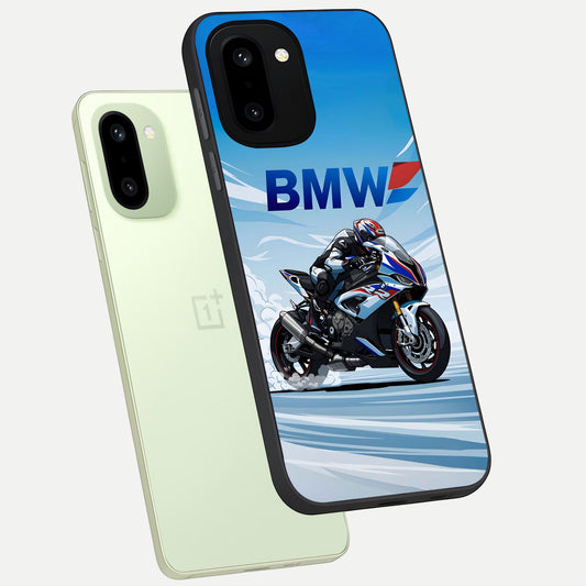  BMW Power Drift phone case For Oneplus 15R showing premium glass back cover with detailed artwork