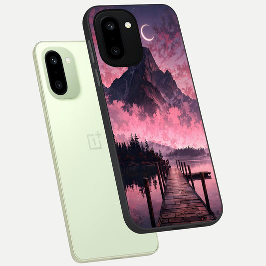  Beautiful Mountain View phone case For Oneplus 15R showing premium glass back cover with detailed artwork