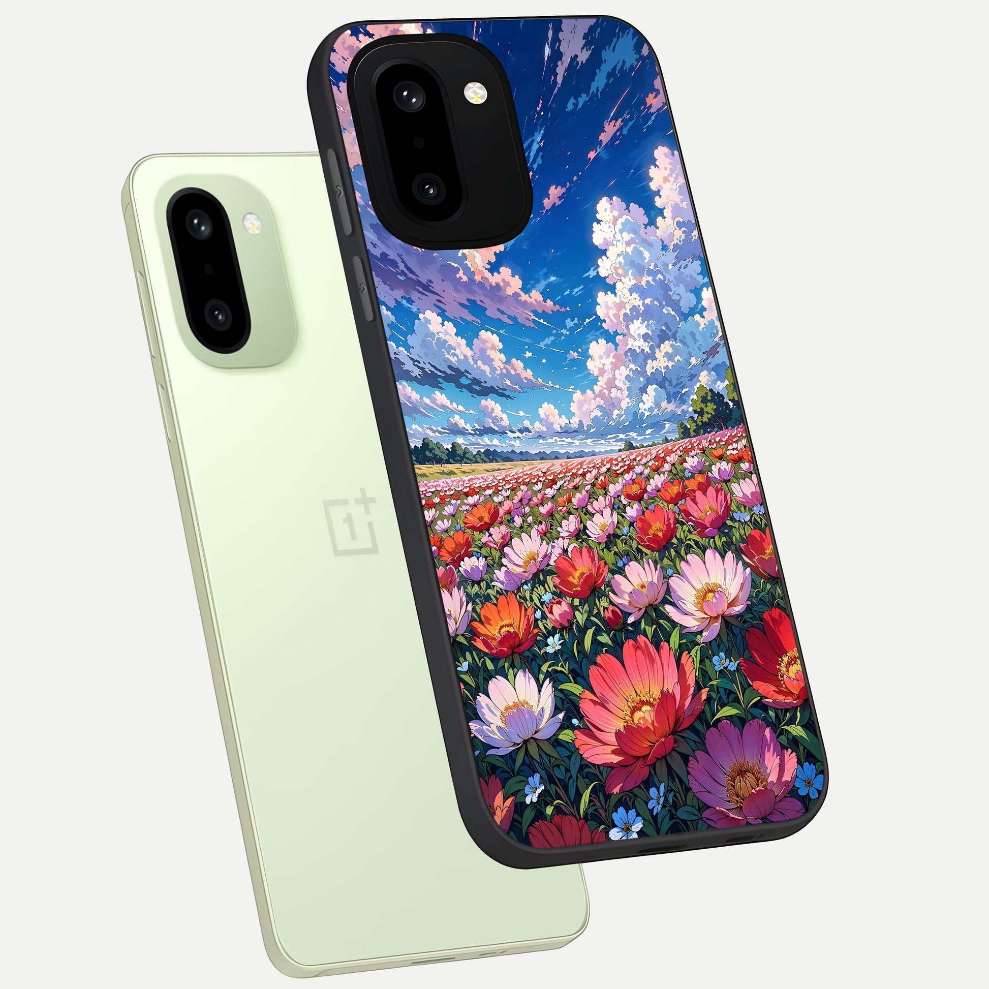  Blossom Sky Field phone case For Oneplus 15R showing premium glass back cover with detailed artwork