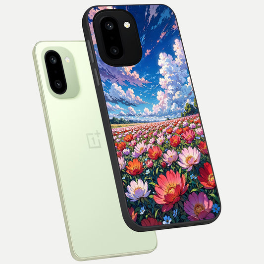  Blossom Sky Field phone case For Oneplus 15R showing premium glass back cover with detailed artwork