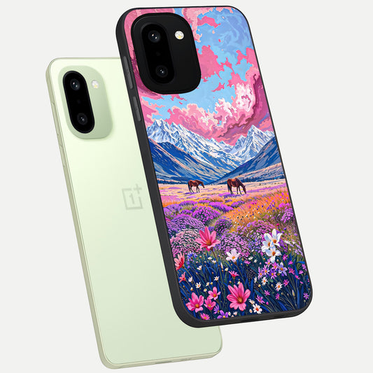  Blossom Valley Dream phone case For Oneplus 15R showing premium glass back cover with detailed artwork