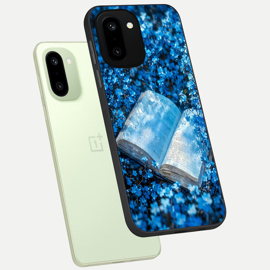  Blue Bloom Tales phone case For Oneplus 15R showing premium glass back cover with detailed artwork