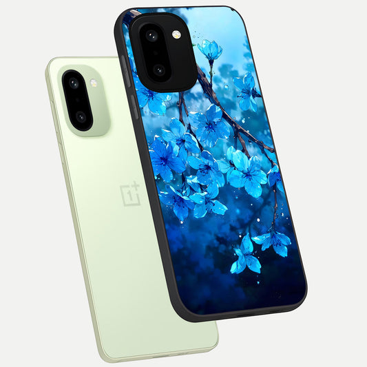  Blue Blossoms Branch phone case For Oneplus 15R showing premium glass back cover with detailed artwork