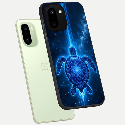  Blue Galaxy Turtle phone case For Oneplus 15R showing premium glass back cover with detailed artwork