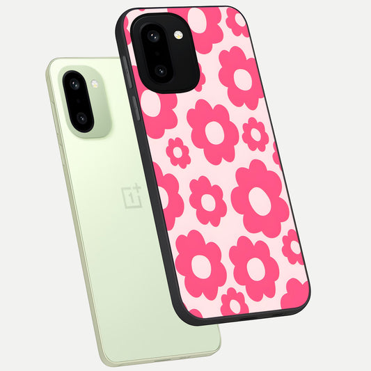  Blush Flower Pop phone case For Oneplus 15R showing premium glass back cover with detailed artwork