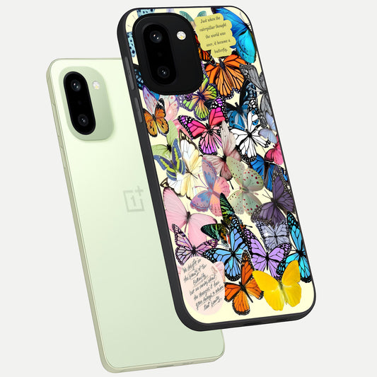  Butterflies Petal Dream phone case For Oneplus 15R showing premium glass back cover with detailed artwork