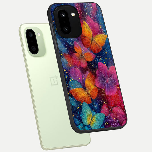  Butterfly Dream Mist phone case For Oneplus 15R showing premium glass back cover with detailed artwork