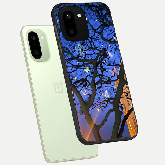  Butterfly Night Magic phone case For Oneplus 15R showing premium glass back cover with detailed artwork