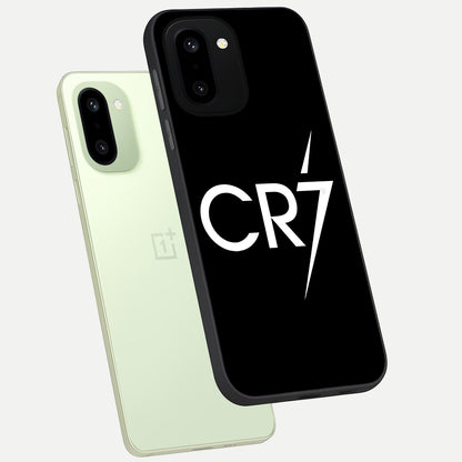  CR7 Elite Strike phone case For Oneplus 15R showing premium glass back cover with detailed artwork