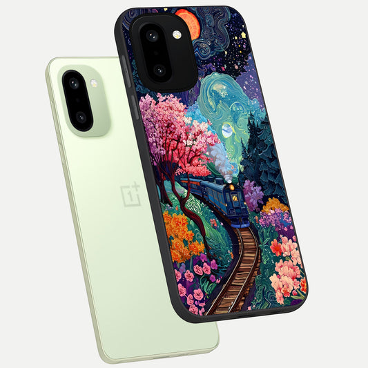  Celestial Train Journey phone case For Oneplus 15R showing premium glass back cover with detailed artwork