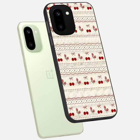  Cherry Bloom Charm phone case For Oneplus 15R showing premium glass back cover with detailed artwork