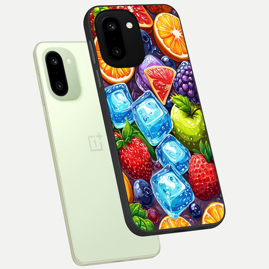  Colorful Fruits with Ice phone case For Oneplus 15R showing premium glass back cover with detailed artwork
