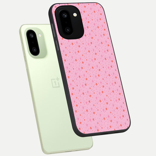  Cosmic Pink Sparkle phone case For Oneplus 15R showing premium glass back cover with detailed artwork