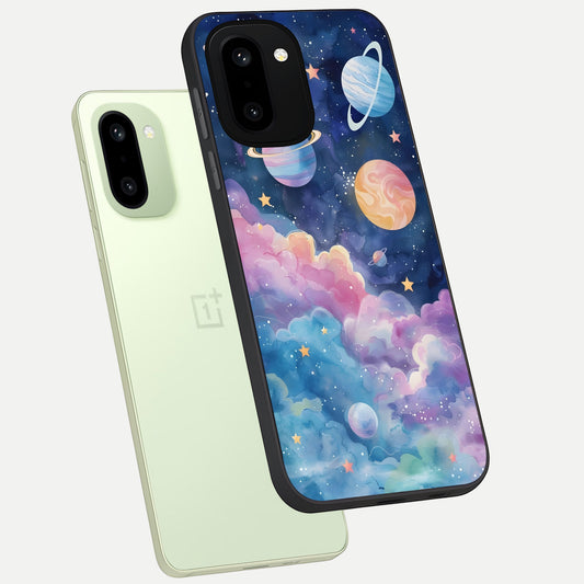  Cosmic Planet Dreams phone case For Oneplus 15R showing premium glass back cover with detailed artwork
