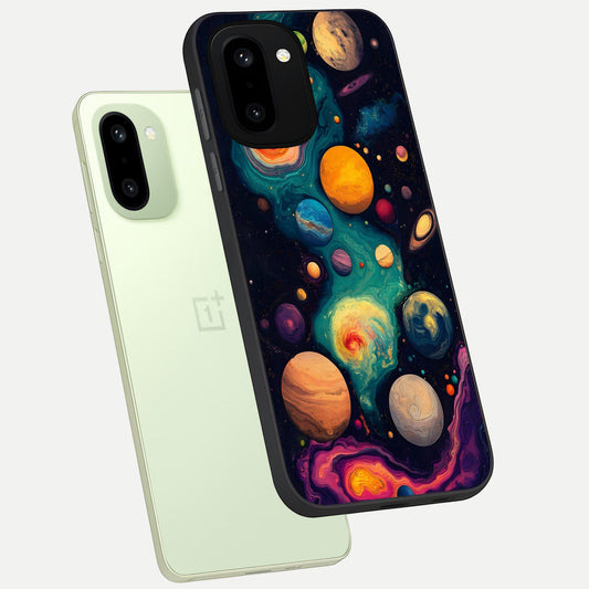  Cosmic Planet Journey phone case For Oneplus 15R showing premium glass back cover with detailed artwork