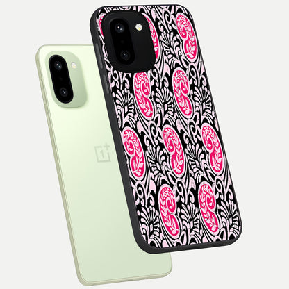  Crimson Paisley Charm phone case For Oneplus 15R showing premium glass back cover with detailed artwork