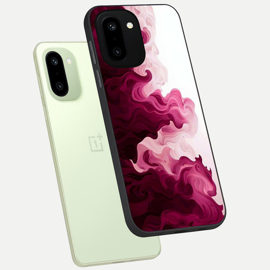  Crimson Wave Flow phone case For Oneplus 15R showing premium glass back cover with detailed artwork