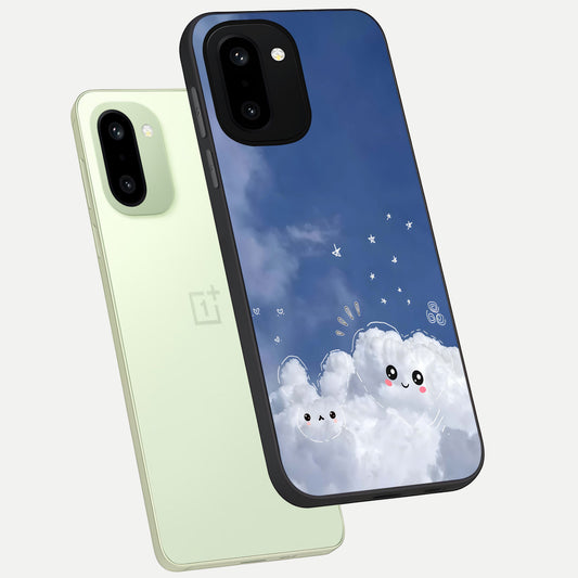  Cute Blossom Cloud phone case For Oneplus 15R showing premium glass back cover with detailed artwork