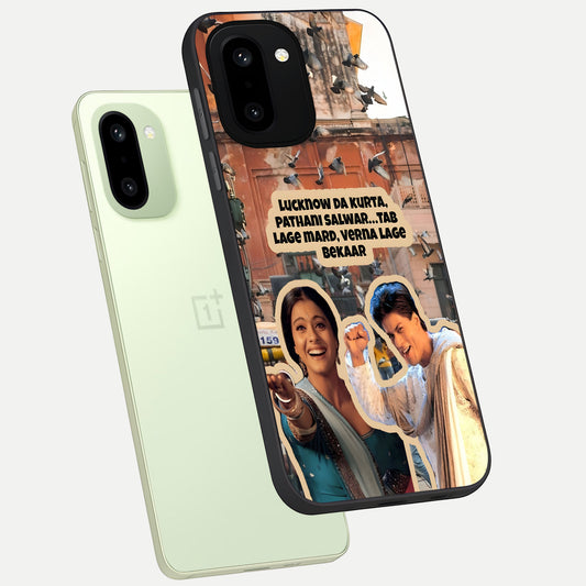  Desi Retro Vibes phone case For Oneplus 15R showing premium glass back cover with detailed artwork
