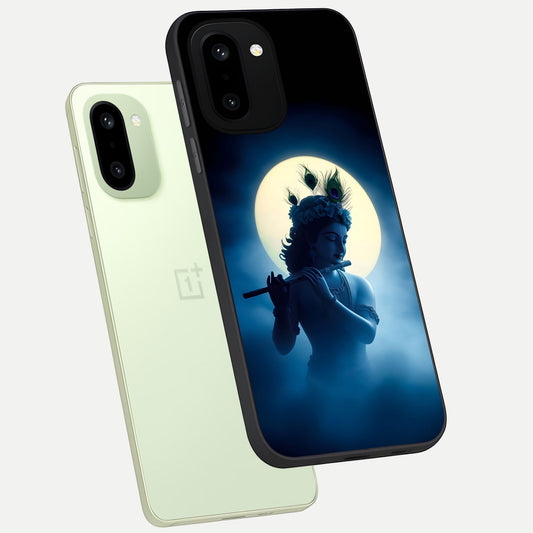  Divine Moon Flute phone case For Oneplus 15R showing premium glass back cover with detailed artwork
