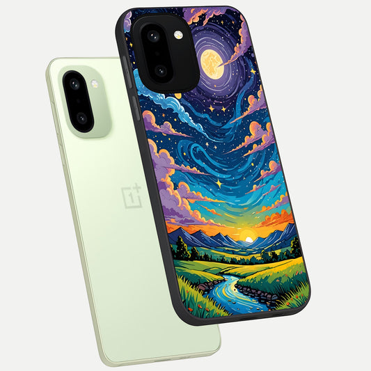  Dreamy Night Landscape phone case For Oneplus 15R showing premium glass back cover with detailed artwork