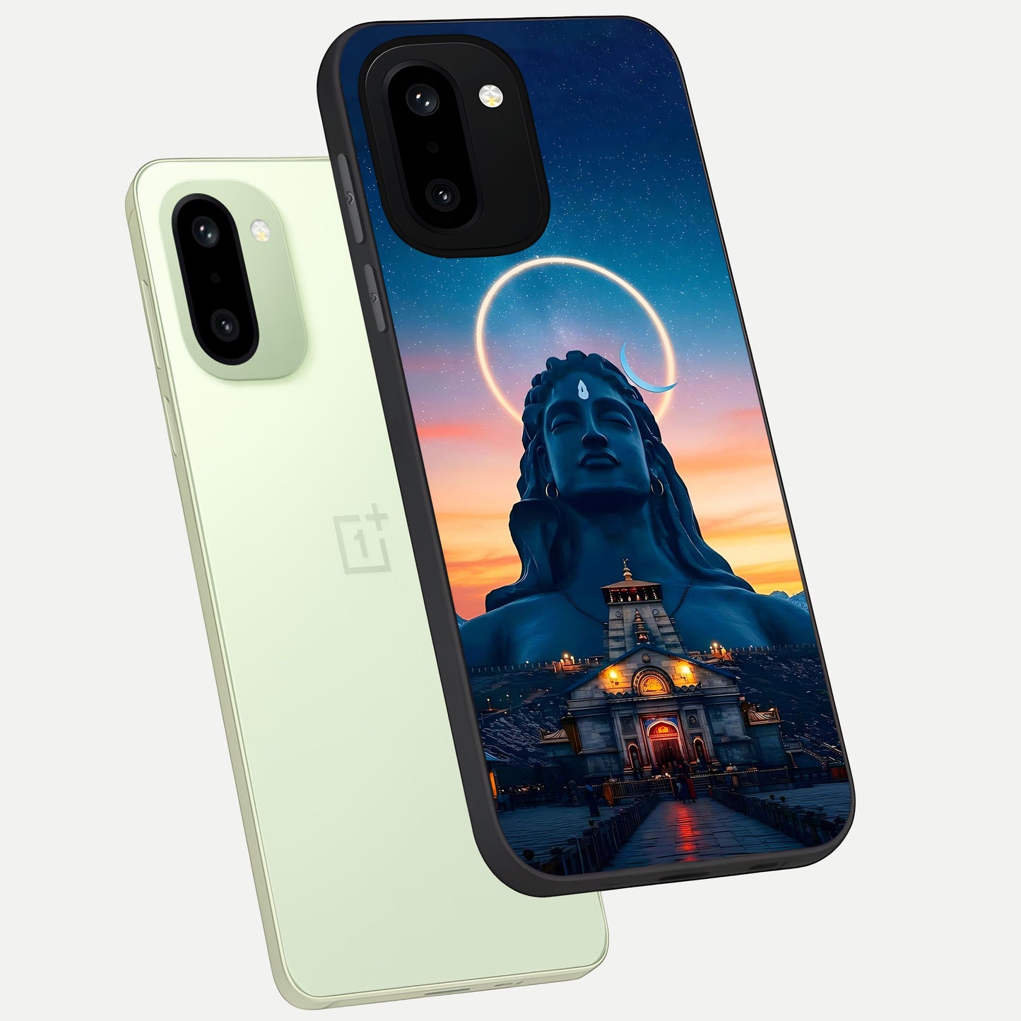  Eternal Shiva Aura phone case For Oneplus 15R showing premium glass back cover with detailed artwork