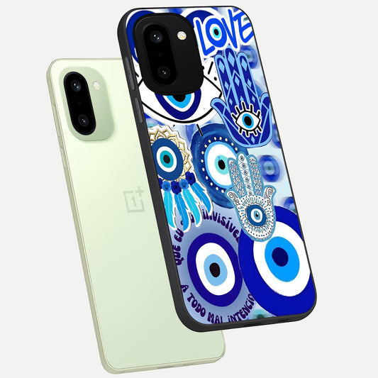  Evil Eyes Dream phone case For Oneplus 15R showing premium glass back cover with detailed artwork