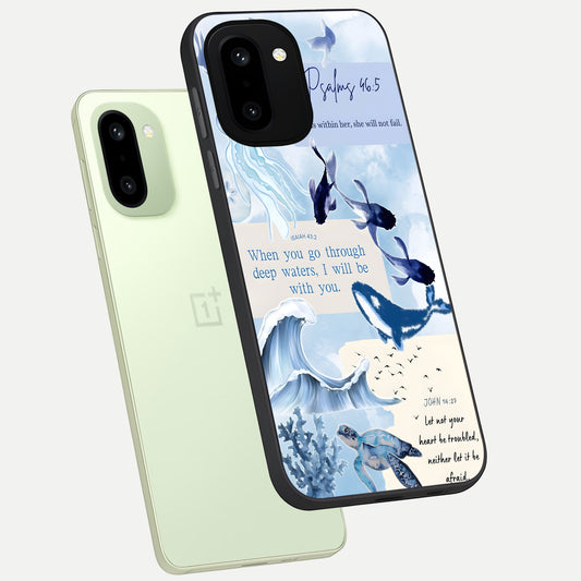  Faithful Ocean Promise phone case For Oneplus 15R showing premium glass back cover with detailed artwork