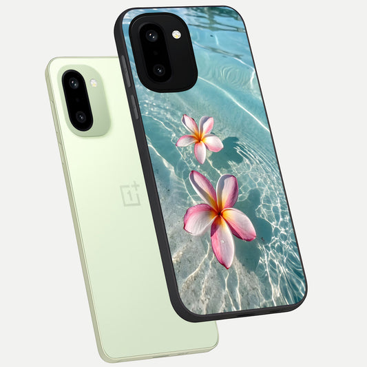  Floating Bloom Bliss phone case For Oneplus 15R showing premium glass back cover with detailed artwork