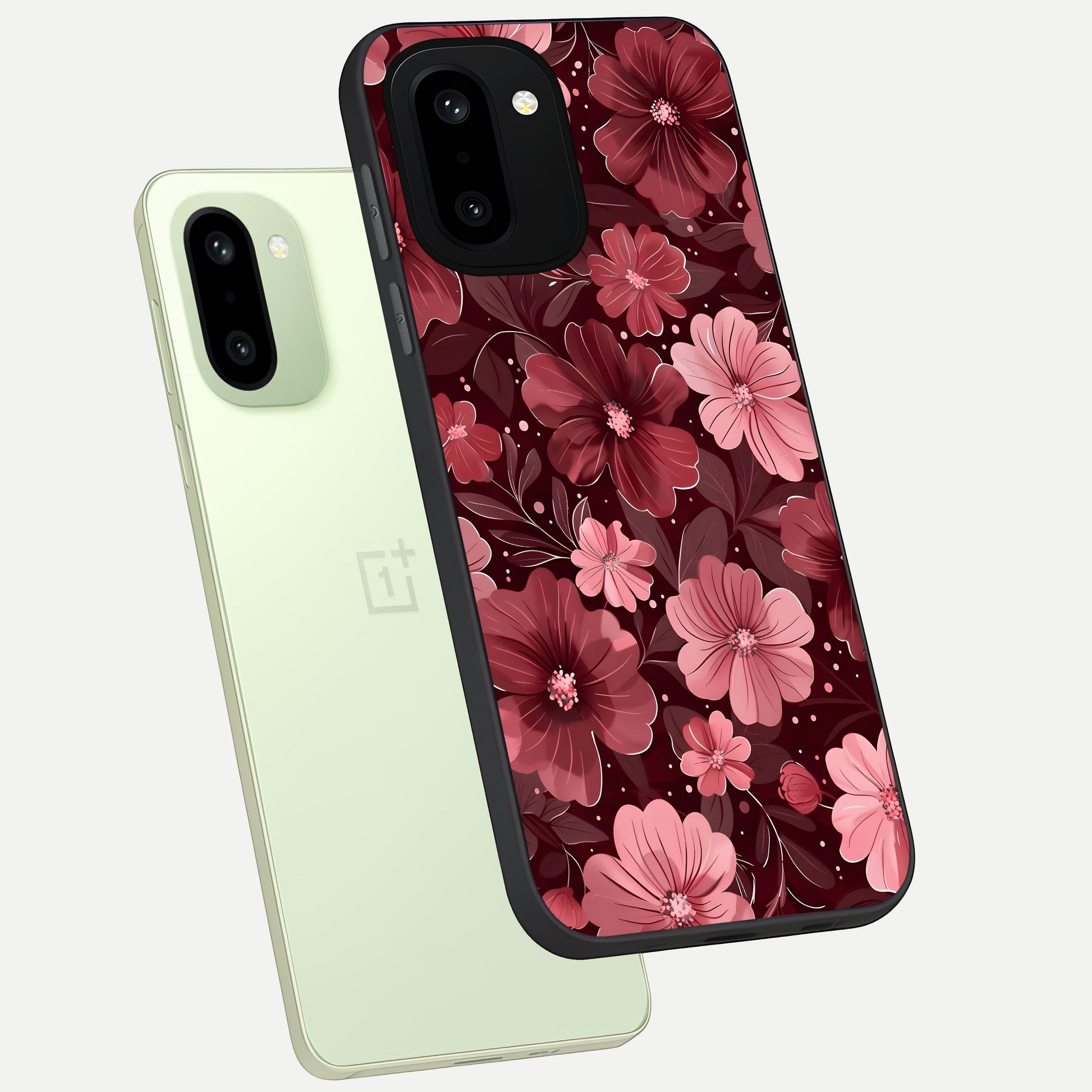  Flower Blush Bloom phone case For Oneplus 15R showing premium glass back cover with detailed artwork