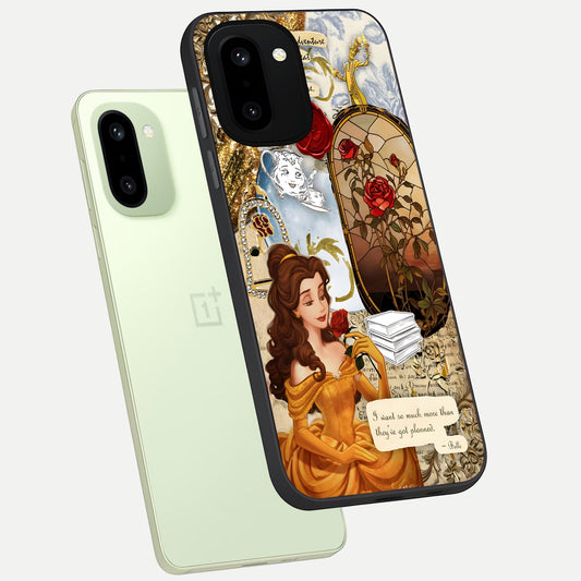  Golden Dream Belle phone case For Oneplus 15R showing premium glass back cover with detailed artwork
