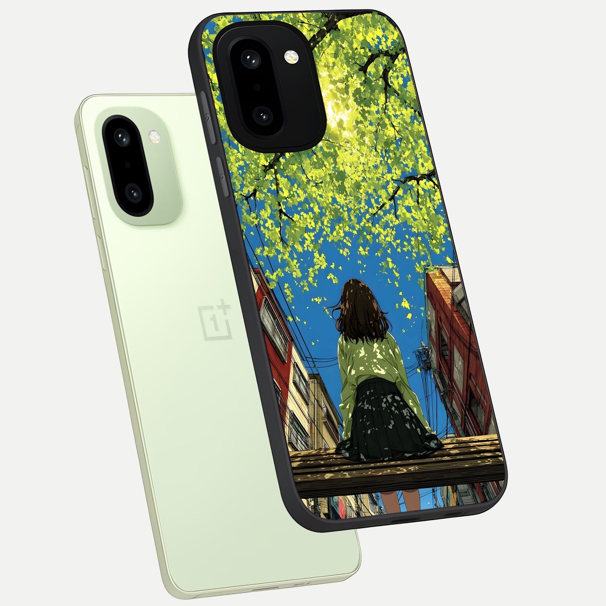  Golden Leaves Glow phone case For Oneplus 15R showing premium glass back cover with detailed artwork