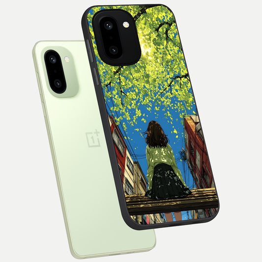  Golden Leaves Glow phone case For Oneplus 15R showing premium glass back cover with detailed artwork