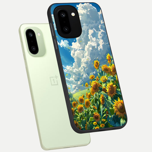  Golden Sun Glory phone case For Oneplus 15R showing premium glass back cover with detailed artwork