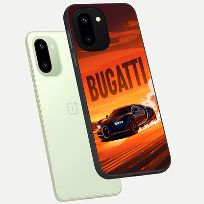  Inferno Bugatti Storm phone case For Oneplus 15R showing premium glass back cover with detailed artwork