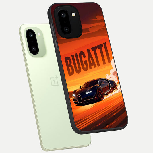  Inferno Bugatti Storm phone case For Oneplus 15R showing premium glass back cover with detailed artwork