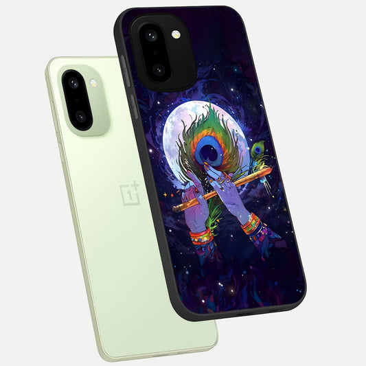  Krishna Hands Art phone case For Oneplus 15R showing premium glass back cover with detailed artwork