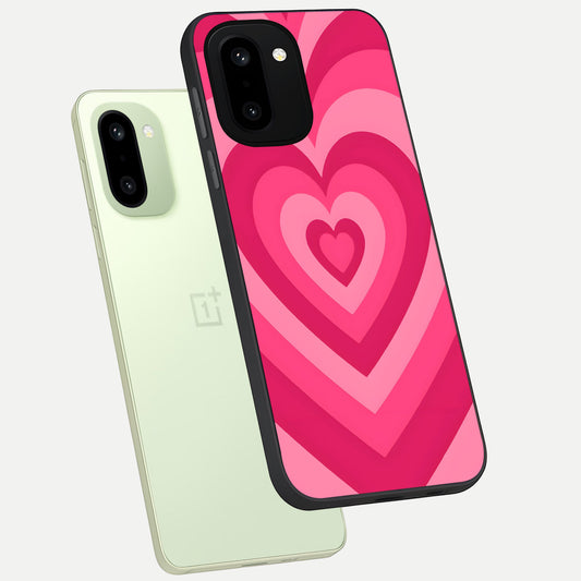  Layered Love Hearts phone case For Oneplus 15R showing premium glass back cover with detailed artwork