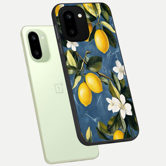  Lemon Dream Garden phone case For Oneplus 15R showing premium glass back cover with detailed artwork