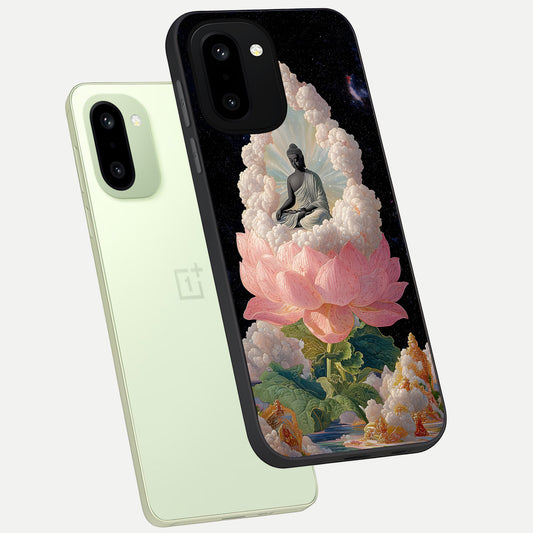  Lotus Divine Peace phone case For Oneplus 15R showing premium glass back cover with detailed artwork