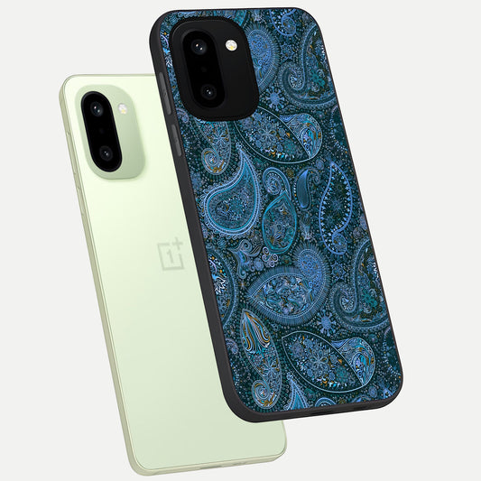  Midnight Paisley Glow phone case For Oneplus 15R showing premium glass back cover with detailed artwork
