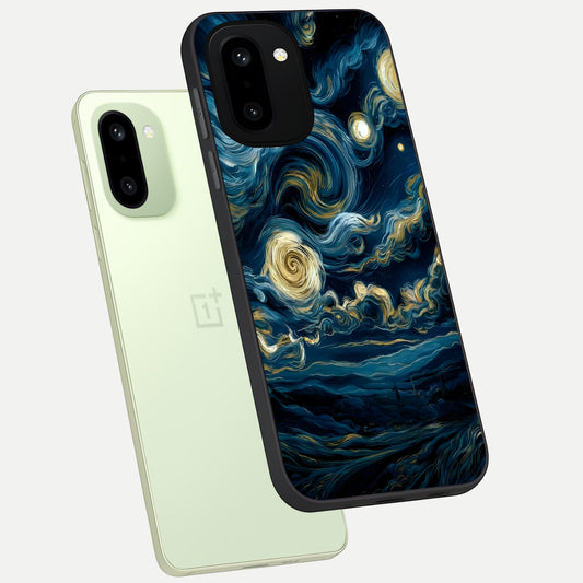  Midnight Sky Whirl phone case For Oneplus 15R showing premium glass back cover with detailed artwork