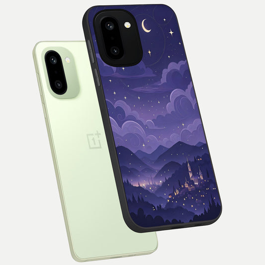  Minimal Night View phone case For Oneplus 15R showing premium glass back cover with detailed artwork