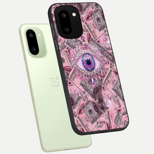  Money Eye Luxe phone case For Oneplus 15R showing premium glass back cover with detailed artwork
