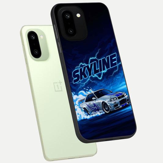  Neon Drift Beast phone case For Oneplus 15R showing premium glass back cover with detailed artwork
